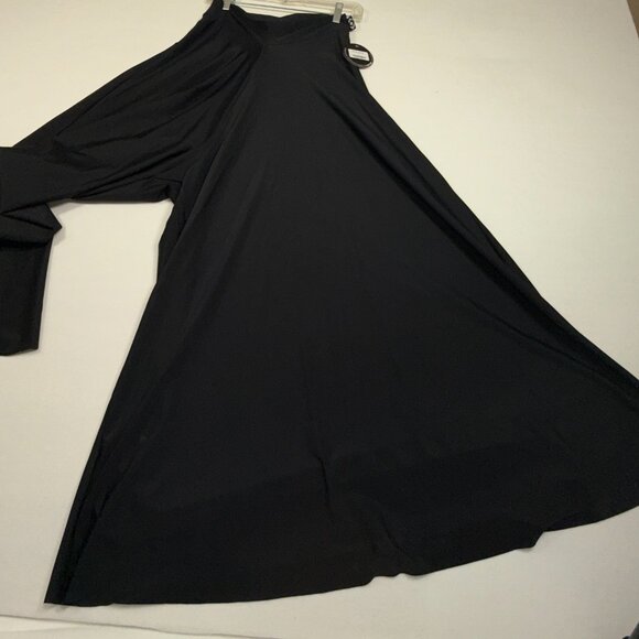 Black High Waist Wide Leg Boho Festival Fairy Goth Palazzo Pants Large So Smooth - Picture 6 of 13